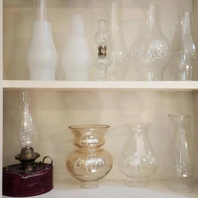 Vintage Oil Lamp Shades And Mini Oil Lamp