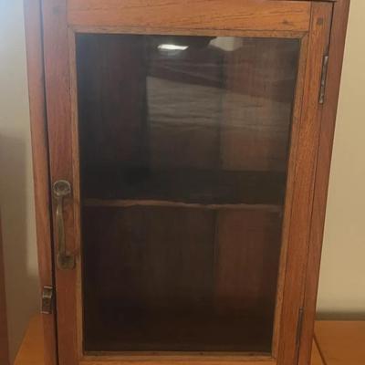 Antique Wall Mounted Curio Cabinet