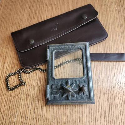 Vintage U.S.P.S Box Door And Cowhide Money Sack/Bill Organizer