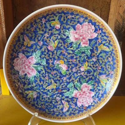 Intricate Handpainted Asian Plate - Artist Stamped