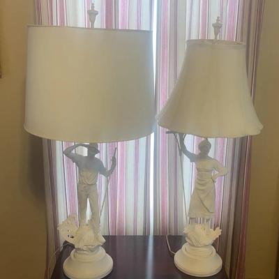 Vintage Porcelain Figural Lamps