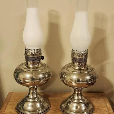 Pair Of Antique Rayo Kerosene Lamps
