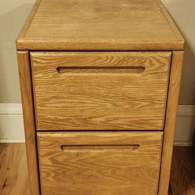 2 Drawer Oak File Cabinet