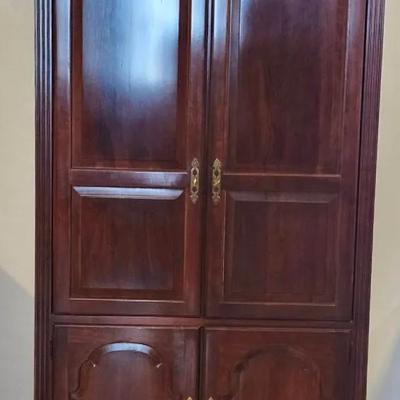 Cherry Wood Armoire And Samsung 32 Inch TV