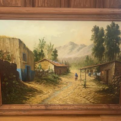 Original Oil Painting Of Village By D. Andi