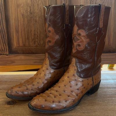 Lucchese Handmade Ostrich Leather Boots - Size 12