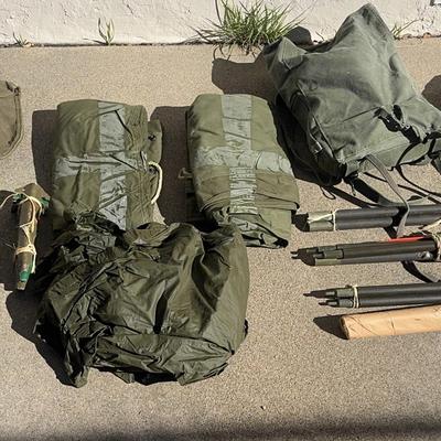 Vintage US Military Ponchos, Backpack, Wool Blankets, And More