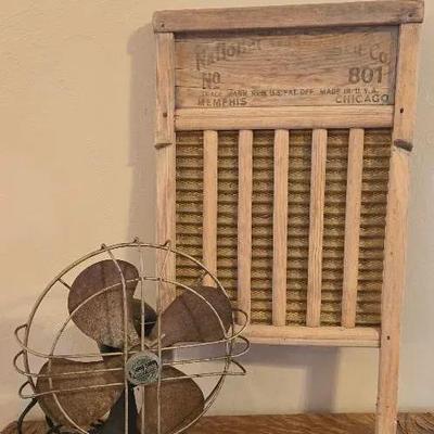 Vintage Fan & Washboard