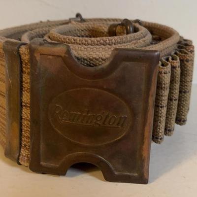 Vintage Remington Adjustable Canvas Ammo Belt
