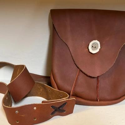 Handmade Leather Crossbody Purse With Antler Button