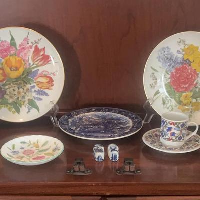 Wedgwood Edme Teapot, Hutschenreuther Saucers, English Saucers And Japanese Porcelain Teapot