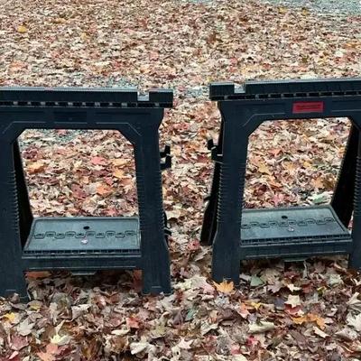 Pair of Plastic Folding Sawhorses