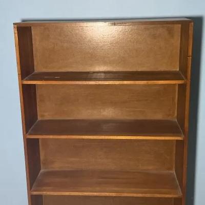Vintage 4-Shelf Solid Wood Bookcase
