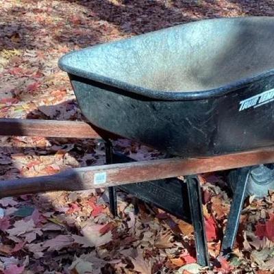 True Temper Wheelbarrow with Wooden Handles