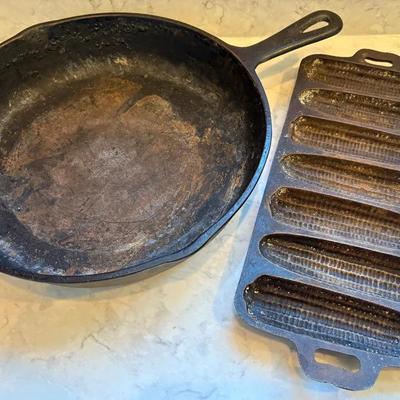 Cast Iron Skillet & Corn Bread Pan