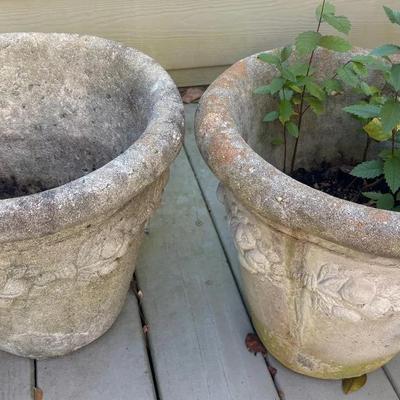 Pair Of Concrete Planters