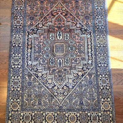 Vintage Handmade Wool Oriental Rug 58" X 49"