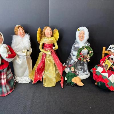 Lot Of 6 Byers Choice Carolers Silver Mrs Clause Angel And More