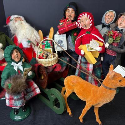 Byers’ Choice Dolls-Santa’s Sleigh & Carolers