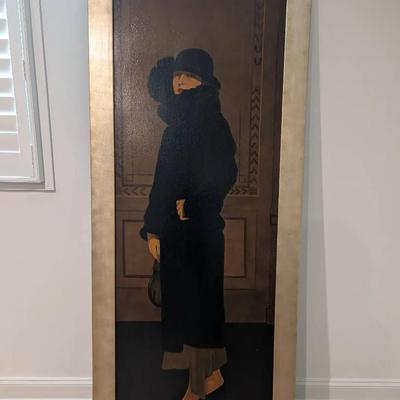 Greenbrier Reproduction Portrait Art Of Woman Standing In Interior- 84"" tall