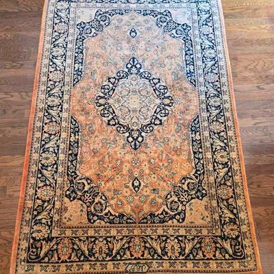 Vintage Handmade Oriental Wool Rug 76" × 49"