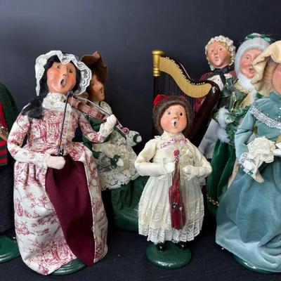 Byers’ Choice Dolls-Lady Playing Harp, Violinist, 3 Ladies