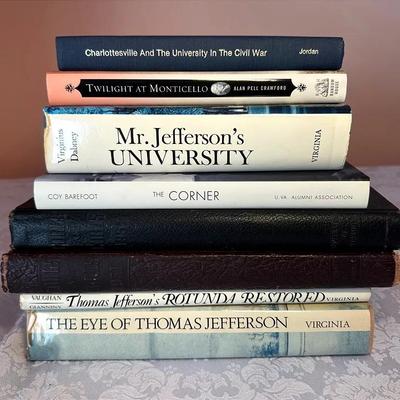 Lot of UVA & Thomas Jefferson Books: Signed, First Editions, Yearbooks
