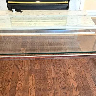 Contemporary Style Chrome & Glass Coffee Table