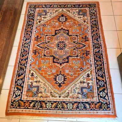 Vintage Handmade Wool Area Rug 71" × 49"