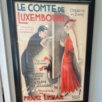 Professionally Framed Poster “Le Comte de Luxembourg”
