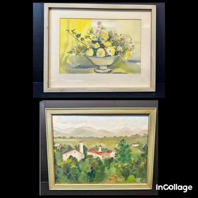 2 G. McGavock Original  Signed & Framed Vintage Paintings-1963
