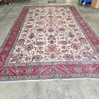 Large Handmade Vintage Wool Oriental Rug 117" × 189"