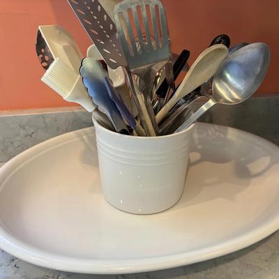 Sur-La-Table 22” Platter, Le Creuset Utensil Jar