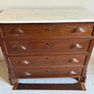 Antique Marble Top Chest Of Drawers