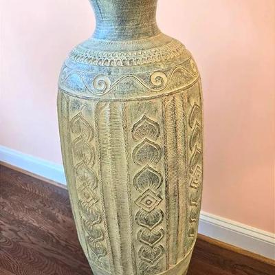 Large Pottery Light Green Vase Urn