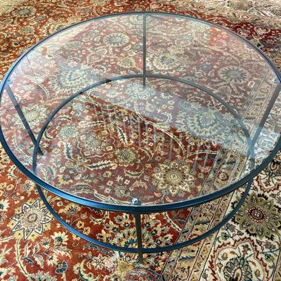 Round Glass Top Modern Style Coffee & Side Table