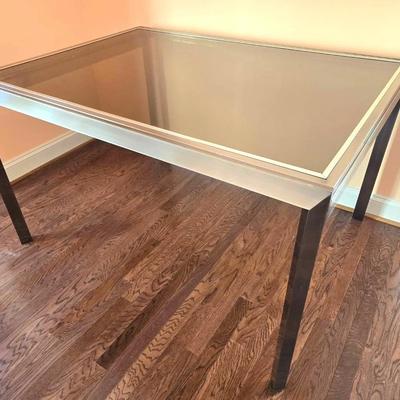 Modern Glass Top & Metal Frame Table