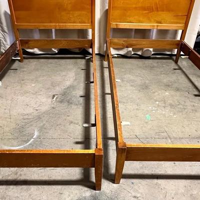 2 Matching Wooden Twin Beds