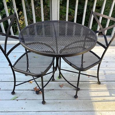 Three Piece Patio Set-Round Table & 2 Chairs