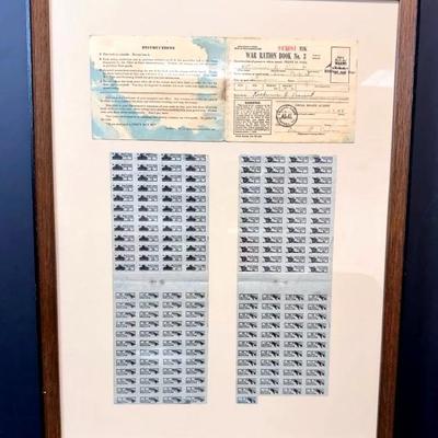 Framed 16x21in War Ration Book
