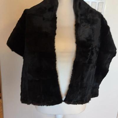 Black Fur Stole, Wrap, Neck Accessory for the Formal Night Out