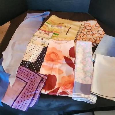 Brightly Colored (10) Various Shawls And Scarves - Florals, Geometric