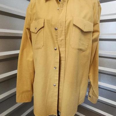 Fieldmaster Men's Yellow Cotton Flannel Button Down Shirt