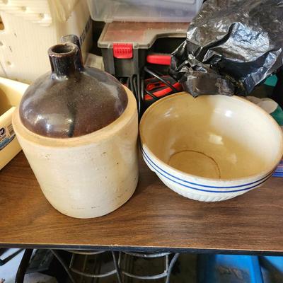 Sale Photo Thumbnail #18: Stoneware bowls, jug