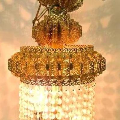Brass Tone Chandelier 