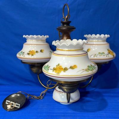 MCM Brass & Glass Shade Ceiling Fixture