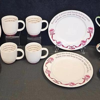 Boleslawiec European Stoneware (6) + Temp-Tations Inspirational 8-PC Mug & Plate Set (1)