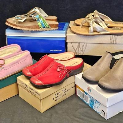 Ladies Sandals (2) + Slip-Ons (3), Size 8
