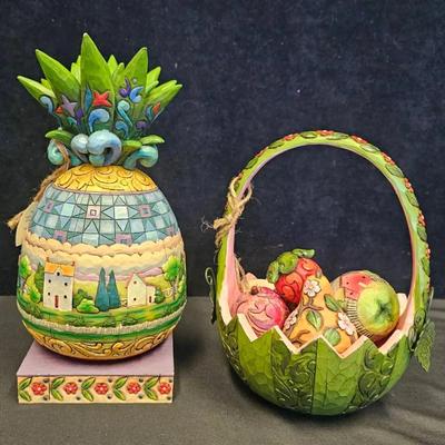 Jim Shore 'A Taste Of Summer Goodness' 6-PC Basket Set (1) & 'Welcome All' Figurine (1)