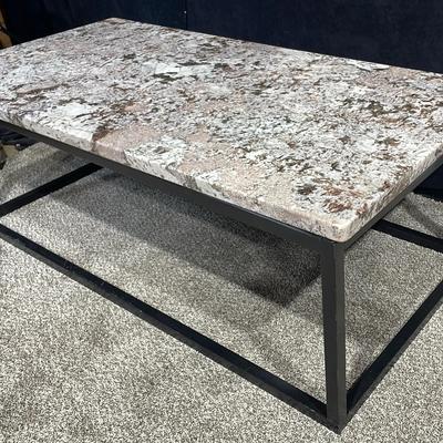 Marble Top Metal Frame Coffee Table 
